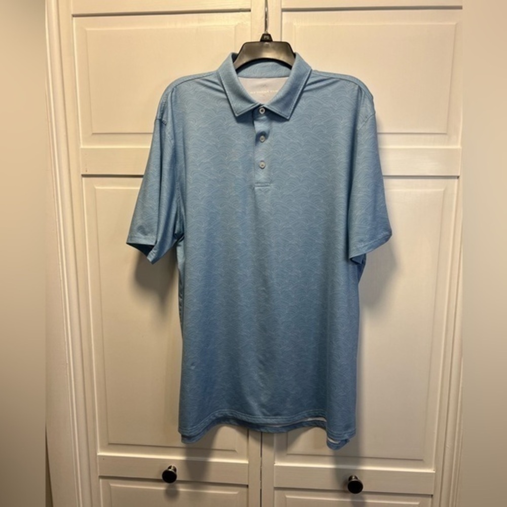 Southern Tide Short Sleeve Polo Shirt Size Men’s XL Color Blue And White